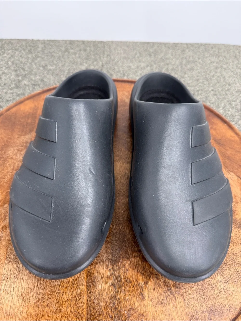 Adidas Shoes Mens 7 Adicane Clogs Black Rubber Slip On Athletic Recovery Unisex